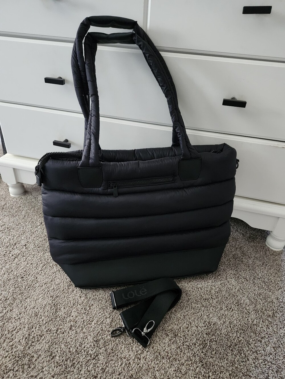 Lole Quilted Puffer Tote in Black